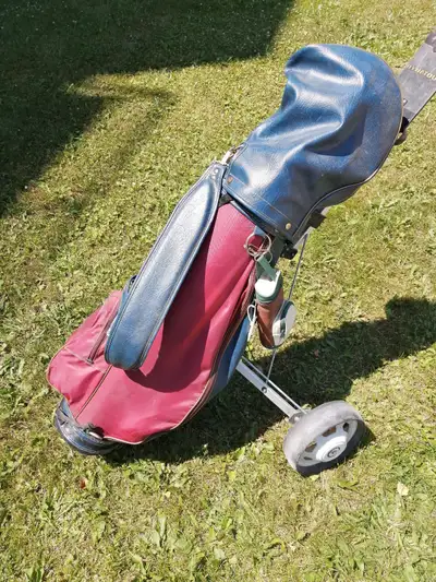 Set of 13 right hand clubs, bag and cart, View more