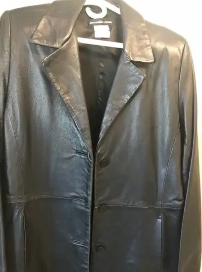 Ladies Black soft leather car coat - mint condition, View more