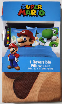 Super Mario Soft Microfiber Pillow Case, 20"L x 30"W