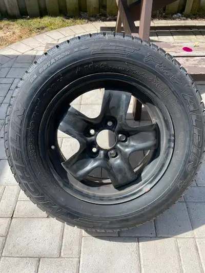 235/60r16 x 4 Michelin winter tires on 5 x 114.3 bolt pattern wheels, 5” back space and 70mm centre...