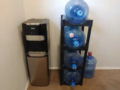 BOTTOM LOAD WATER COOLER, BOTTLES AND STAND, View more