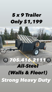 TRAILER 6x9 Steel WALLS and Floor!  Only $1200