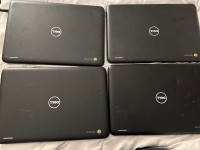 Lot of 3 Dell Chromebook 11 3180 P26T with 2 Chargers Black