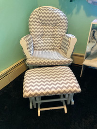 Rocking chair, ottoman and changing table 