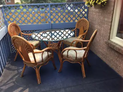 PATIO SET- 5-PC. RATTAN SET W/COVER, View more