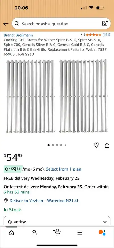 Broilmann Cooking Grill Grates for Weber Spirit / Genesis – NEW – $40 ‼️FINAL SALE‼️ Brand: Broilman...
