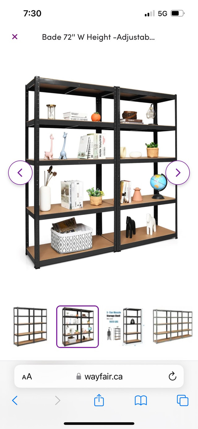 New Bade 72'' W Height -Adjustable Shelving Unit (Set of 2) in Bookcases & Shelving Units in Mississauga / Peel Region