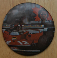 Macaron de Gilles Villeneuve vintage rare épinglette