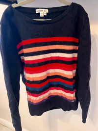 VGUC Lacoste womens stripe fine wool sweater sz M