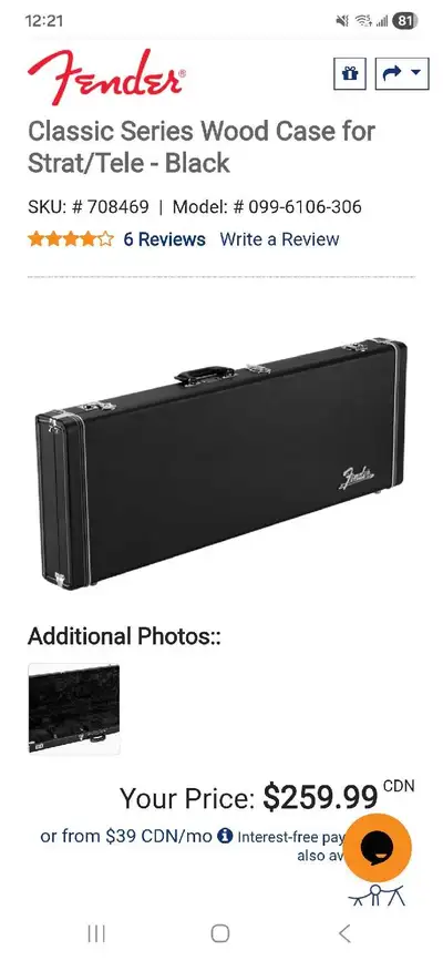 Fender case trade for a Gibson Les Paul case, View more