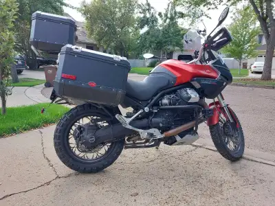 2016 Moto Guzzi Stelvio NTX. 1200cc 6 Spd, adventure bike motorcycle for solo or comfortable two up...