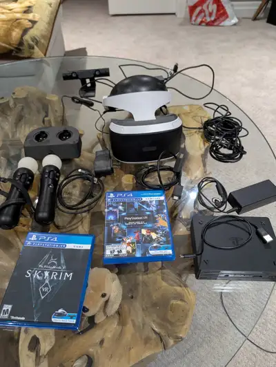 Everything you need to plug and play and convert your PS4 to VR experience, comes with two games as...