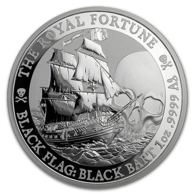 Tuvalu $1 2020 Black Flag Black Bart The Royal Fortune Coin 9999 in Arts & Collectibles in City of Toronto - Image 2