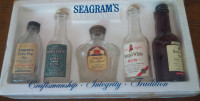 Seagram's 5 Mini Bottle Set, New in Styrofoam Box w/Lid