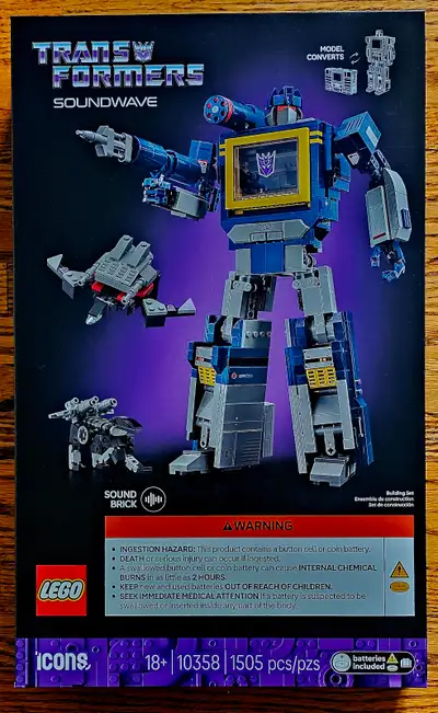 Brand new, never opened sealed. LEGO Icons Transformers Soundwave 10358 Classic Dececption and a mus...