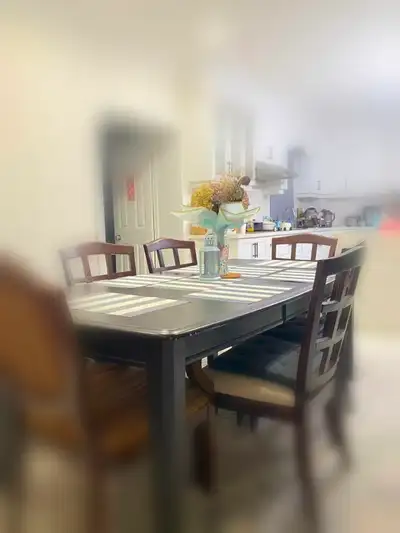 Dark Wood Extendable Dining Table for sale, View more