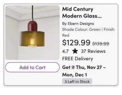 Ebern Designs Pendant Light NEW, View more