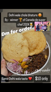Street style Chole bhature ..available on april27/28