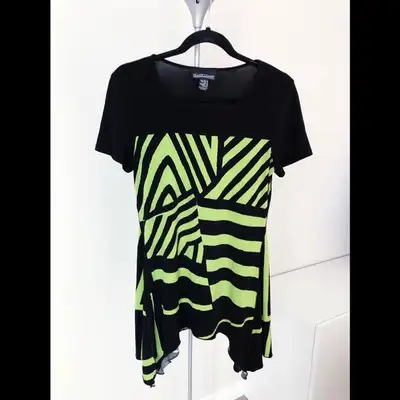 NWOT Frank Lyman (Size 10) Striped Print Asymmetrical Blouse Top, View more