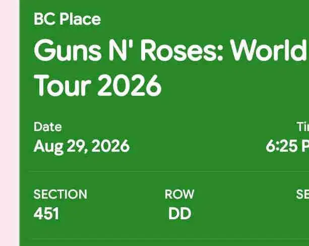 GUNS & ROSES TICKETS