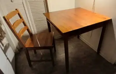 Acacia Wood Kitchen Dinner Table with Matching Chair, View more