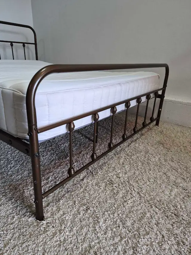 FREE DELIVERY Queen Size Metal Bedframe & Ikea Valevag Mattress in Beds & Mattresses in Vancouver - Image 8