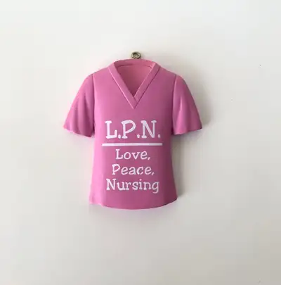Pink Nurse Shirt Medical Scrubs Christmas Ornament Love Peace, View more