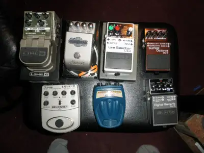 Various guitar pedals, View more
