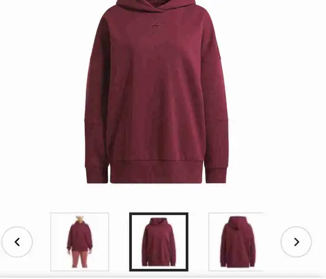 Reebok Women's Lux Oversize Fleece Hoodie Burgundy in Women's - Tops & Outerwear in Kitchener / Waterloo - Image 2