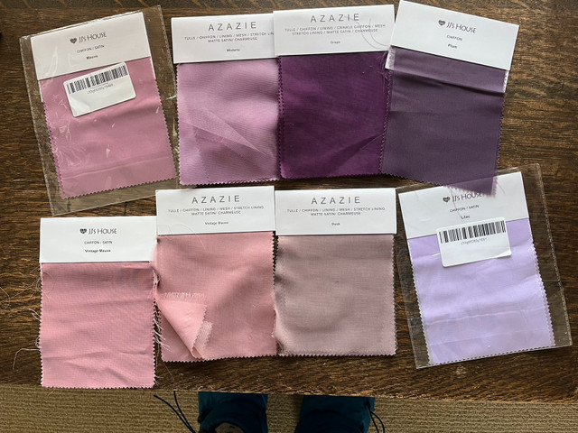 Bridesmaid dress color swatches in Wedding in Victoria