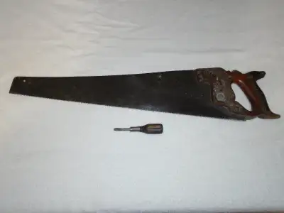 antique tools - screwdriver - hand rip saw, View more