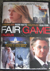 Fair Game DVD inspired by true events. Sean Penn, Naomi Watts.