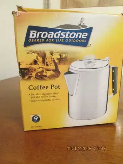 New,Stainless Steel Coffee Pot 9 cups, BROADSTONE, View more