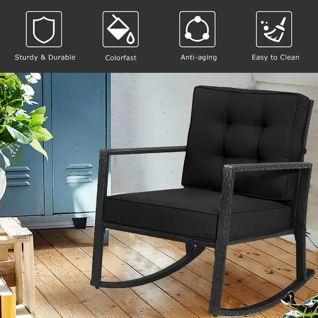 Costway Patio Rattan Rocker Chair in Patio & Garden Furniture in Markham / York Region - Image 3