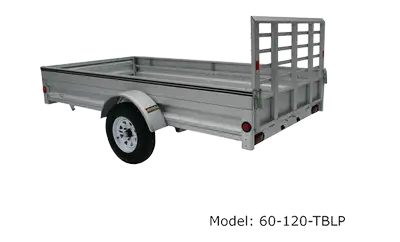 LIKE NEW , used a few times, stored in doors, Stirling 5' x 10' trailer opens to 5' x 11', with ramp...