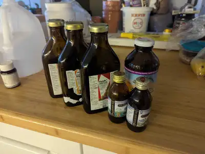 empty dark glass bottles. free., View more