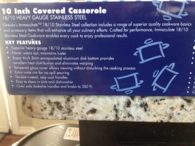 ONEIDA - 18/10 HEAVY GAUGE STAINLESS STEEL CASSEROLE62864365867650123