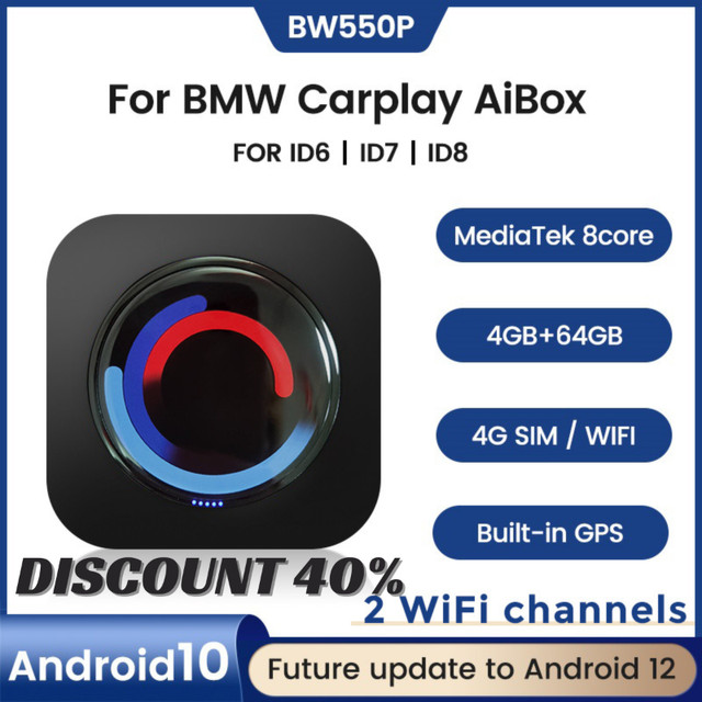 NEW Wireless Carplay AI BOX Android 10.0 4G+64G For BMW ID6 ID7 in General Electronics in Hope / Kent - Image 2