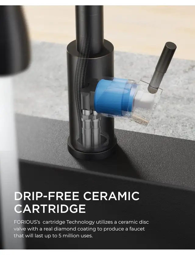 Kitchen Faucet with Pull Down Sprayer, High Arc Single Handle Ki in Painting & Paint Supplies in Hamilton - Image 6