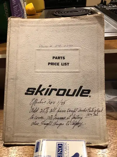 vintage Skiroule Snowmobile parts price list, View more