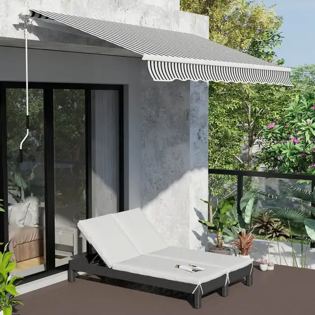 Outsunny Wicker Double Chaise Lounger Chair Outdoor Recliner in Chairs & Recliners in City of Toronto - Image 7