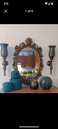 Vintage Mirror Wall Sconces & acc lot