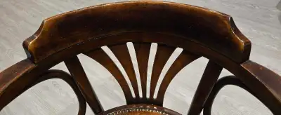 antique Austrian wood desk with chair, View more