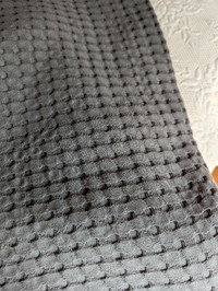 Waffle texture gray bed coverlet.  Full/Queen size.  100% cotton