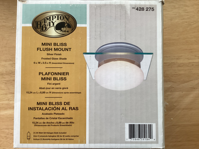 6” flush mount white glass light fixture. NEW in box., View more