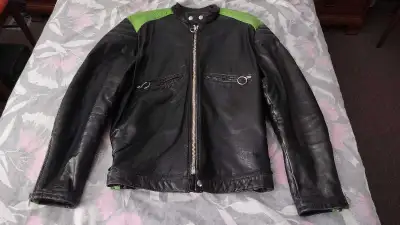 Men's Vintage Leather Motorcycle Jacket Excellent condition, no damage. All the zippers work. Made i...
