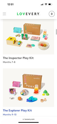 Select Lovevery Toy Set  ( months 7-8/9-10)