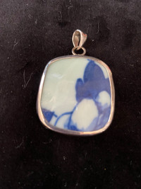 Chinese Pottery Pendant in .925 silver