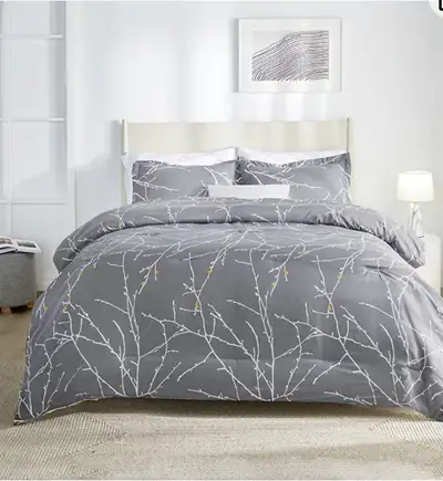Spring Bloom Pattern Bedding Set Full/Queen (90x90 inches) Duvet, View more