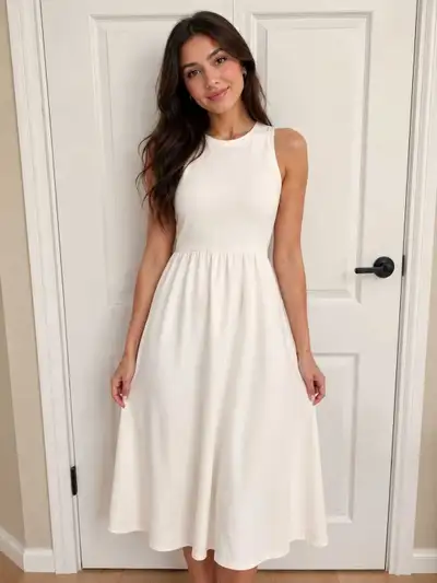 BRAND NEW WOMEN'S WHITE COTTON DRESSES , View more
